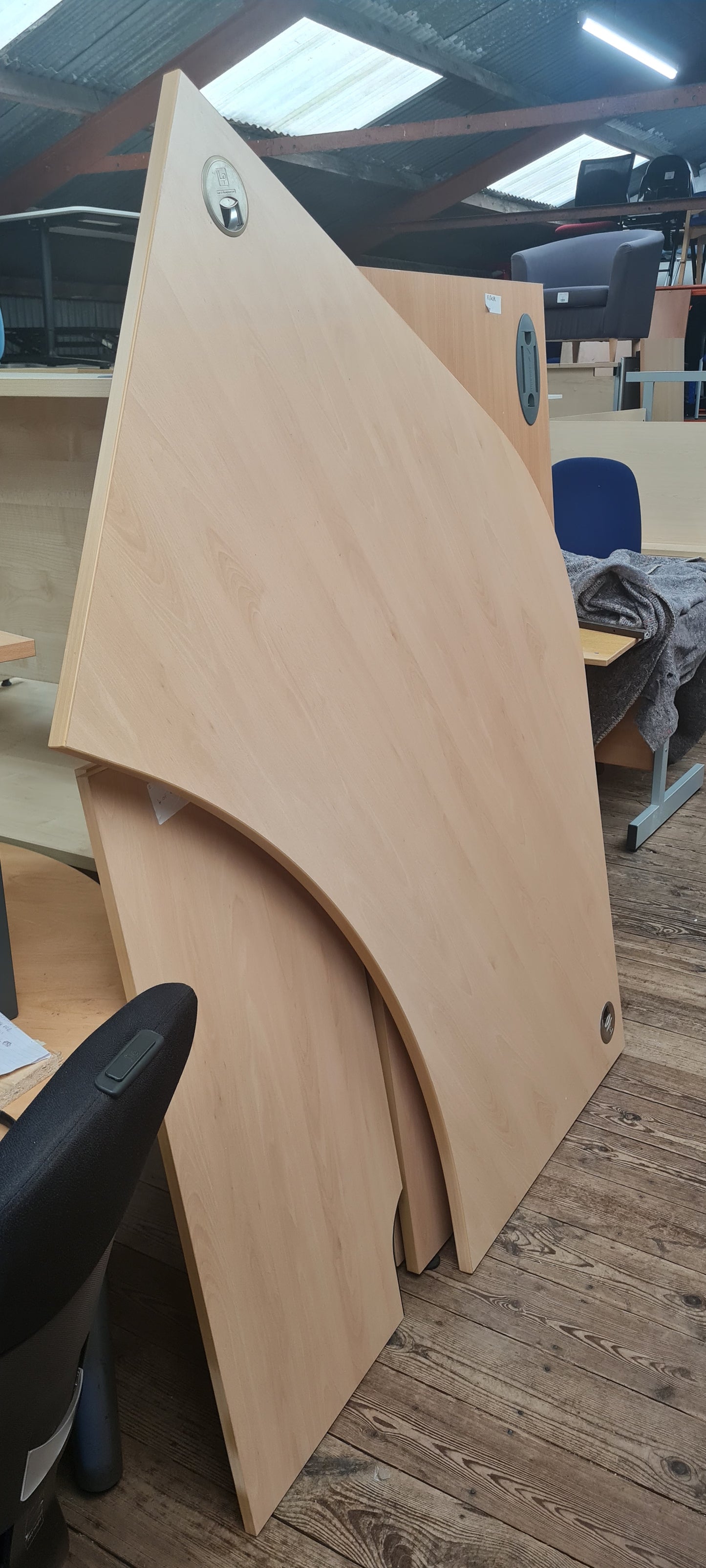 Desk, Wooden, Radial, 208cm x 108cm