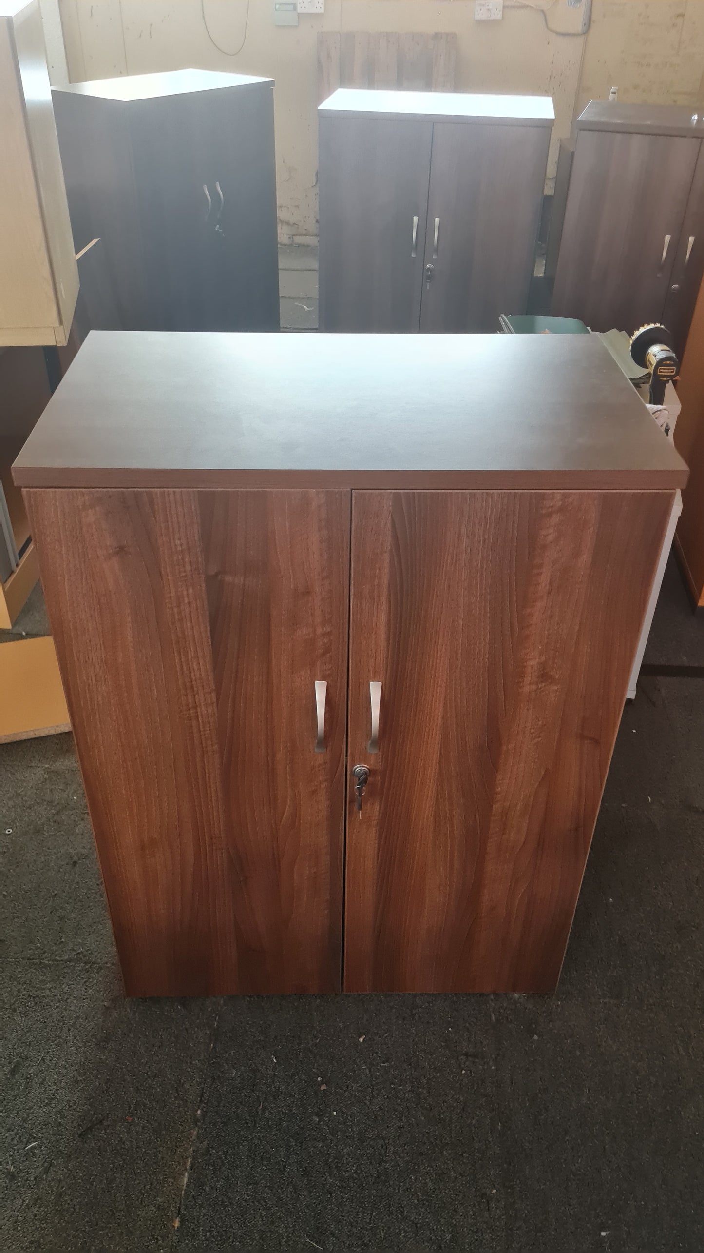 Wooden Storage cupboard, Dark Brown, 108cm High