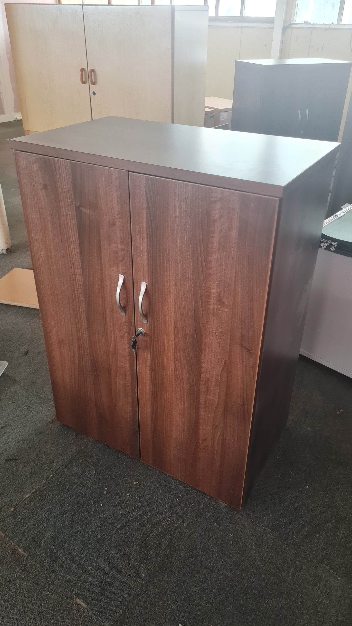 Wooden Storage cupboard, Dark Brown, 108cm High