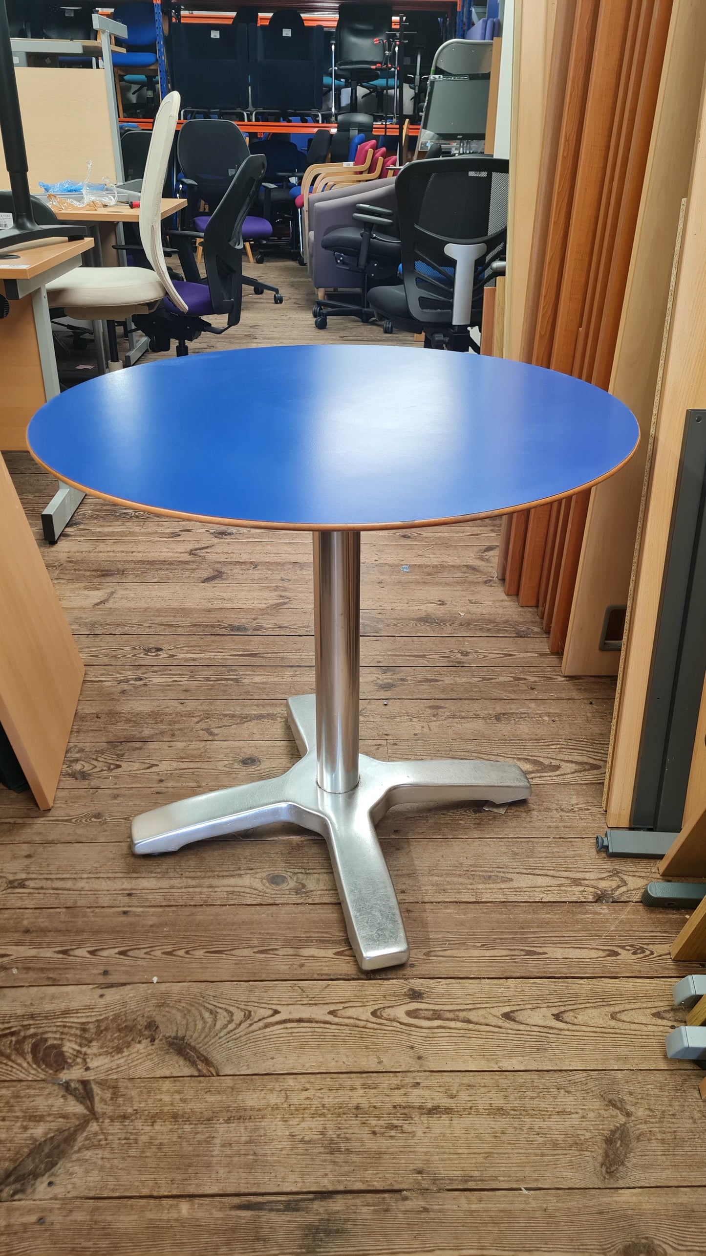Table, Blue, Circular 80cm Diameter