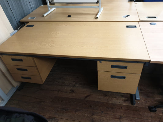 Desk with 2 sets drawers, Wooden, 150cm