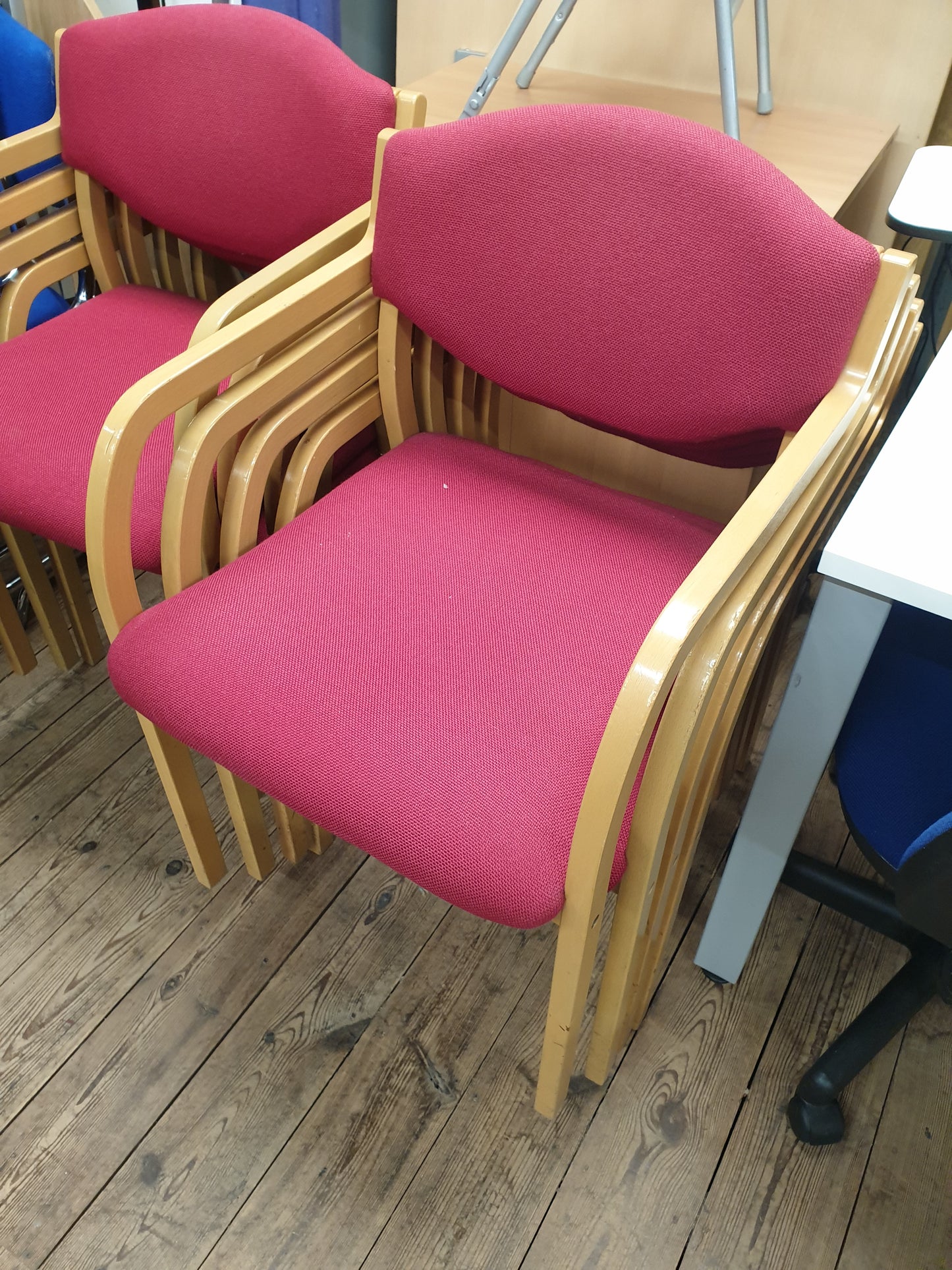 Red Fabric Stacking Chair