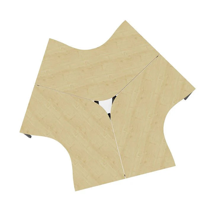Cluster of 3 Wooden Curved Desk