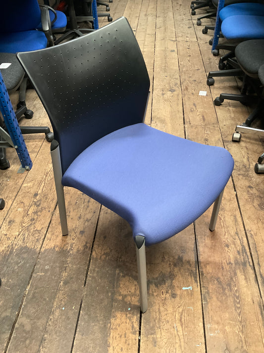 Chair Stacking Fabric base, Black Plastic Back