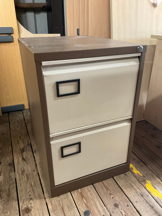 2 drawer metal filing cabinet BROWN