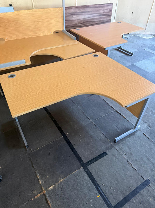 Desk, Wooden, Radial 160cm x 120cm