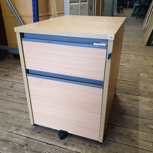 Light wood pedestal 2 drawers