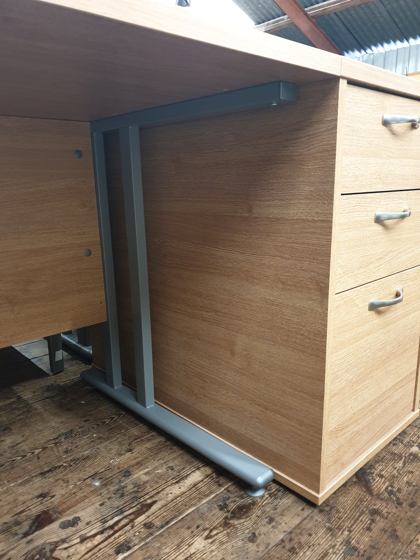 Desk, Straight, Wooden, 180cm + Drawer Unit