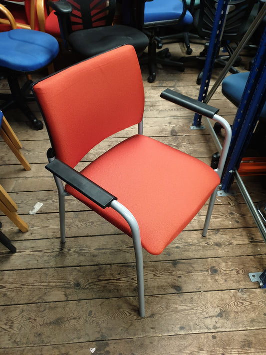 Red Upholstered Stacking Chair
