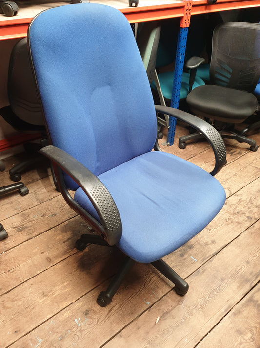 Blue swivel chair