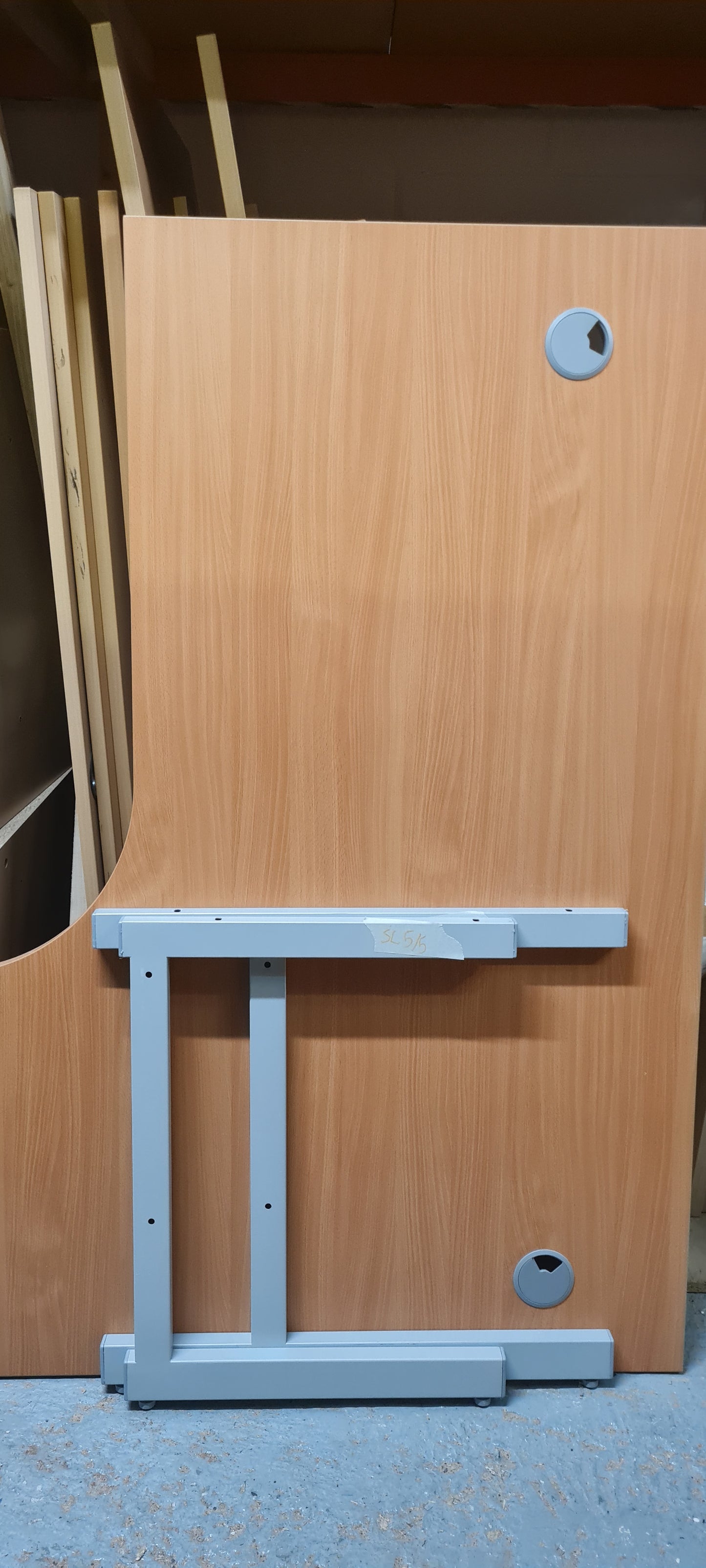 Desk, Wooden, Radial 160cm x 120cm