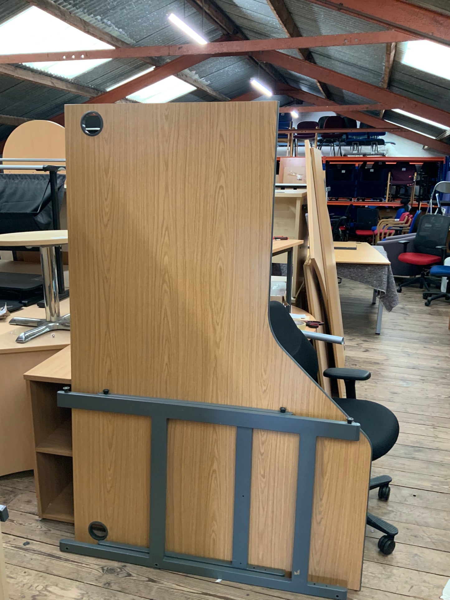 Desk, Wooden, Radial 180cm x 120cm