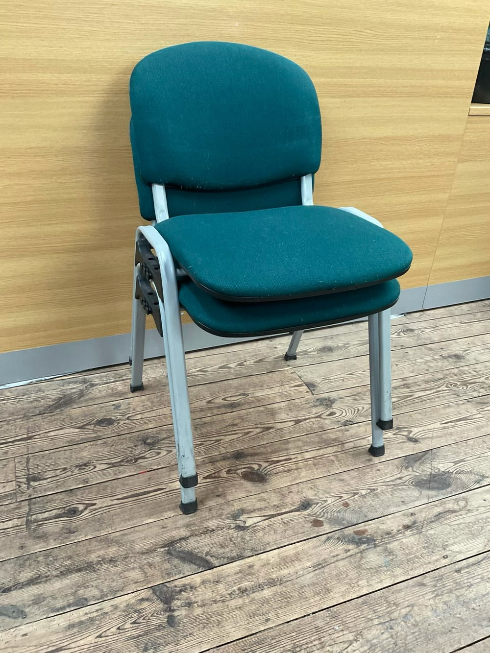 Green Upholstered Stacking Chair