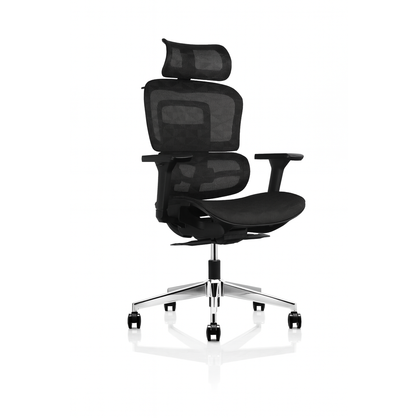 Rolleston Mesh Back Operator chair with Headrest and Black Mesh Seat