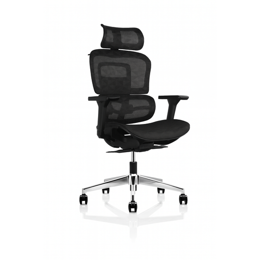 Rolleston Mesh Back Operator chair with Headrest and Black Mesh Seat