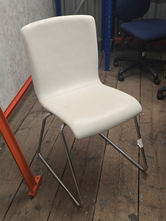 Meeting Chair White Leather
