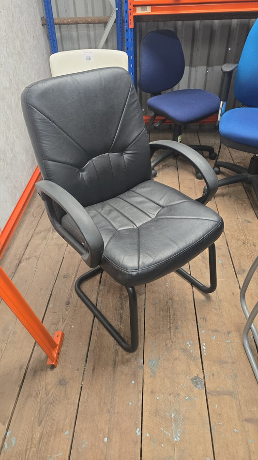 Meeting Chair Black Leather