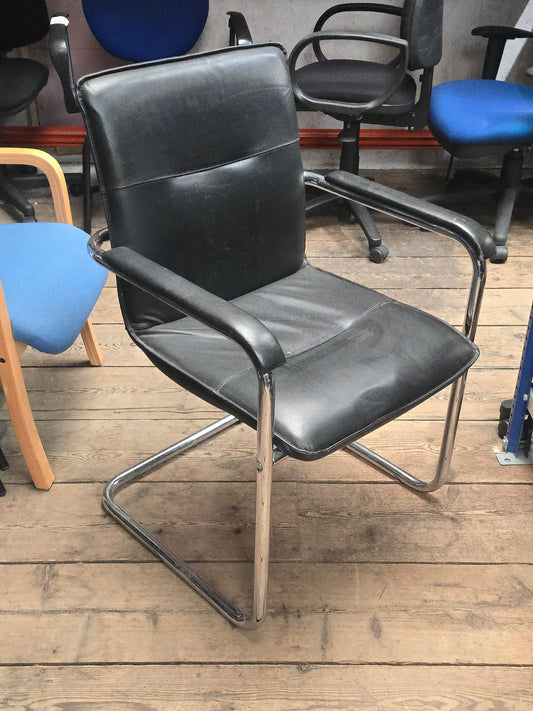 Meeting Chair Black Leather