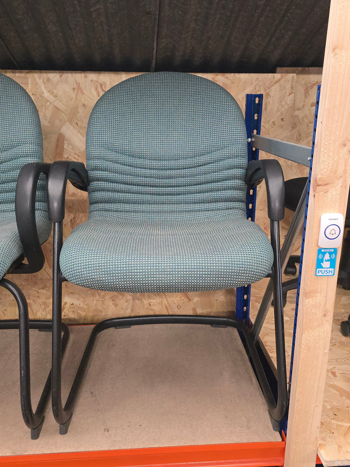 Grey waiting room chair