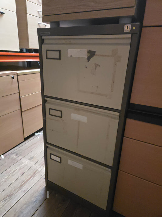 3 drawer metal filing cabinet BROWN