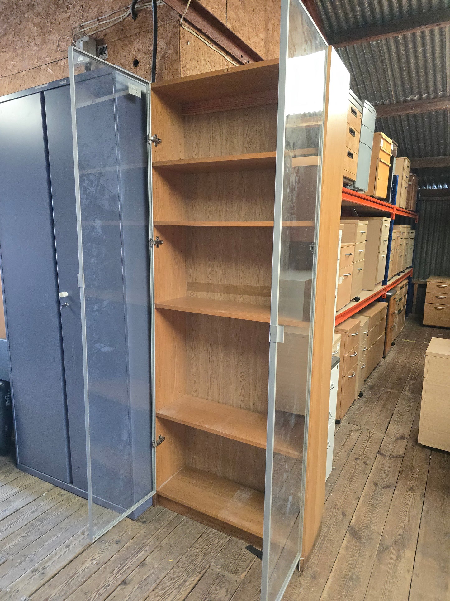 Glass door cupboard, 202cm High